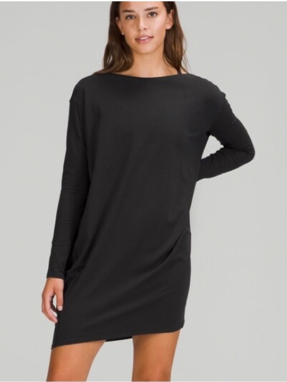 Lululemon Back in Action Long-Sleeve Dress in Black